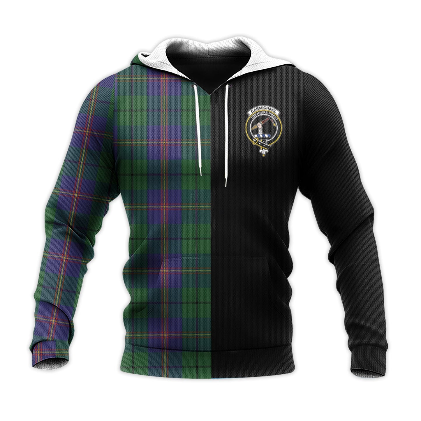 Printivon Carmichael Tartan Personalize Half Hoodie