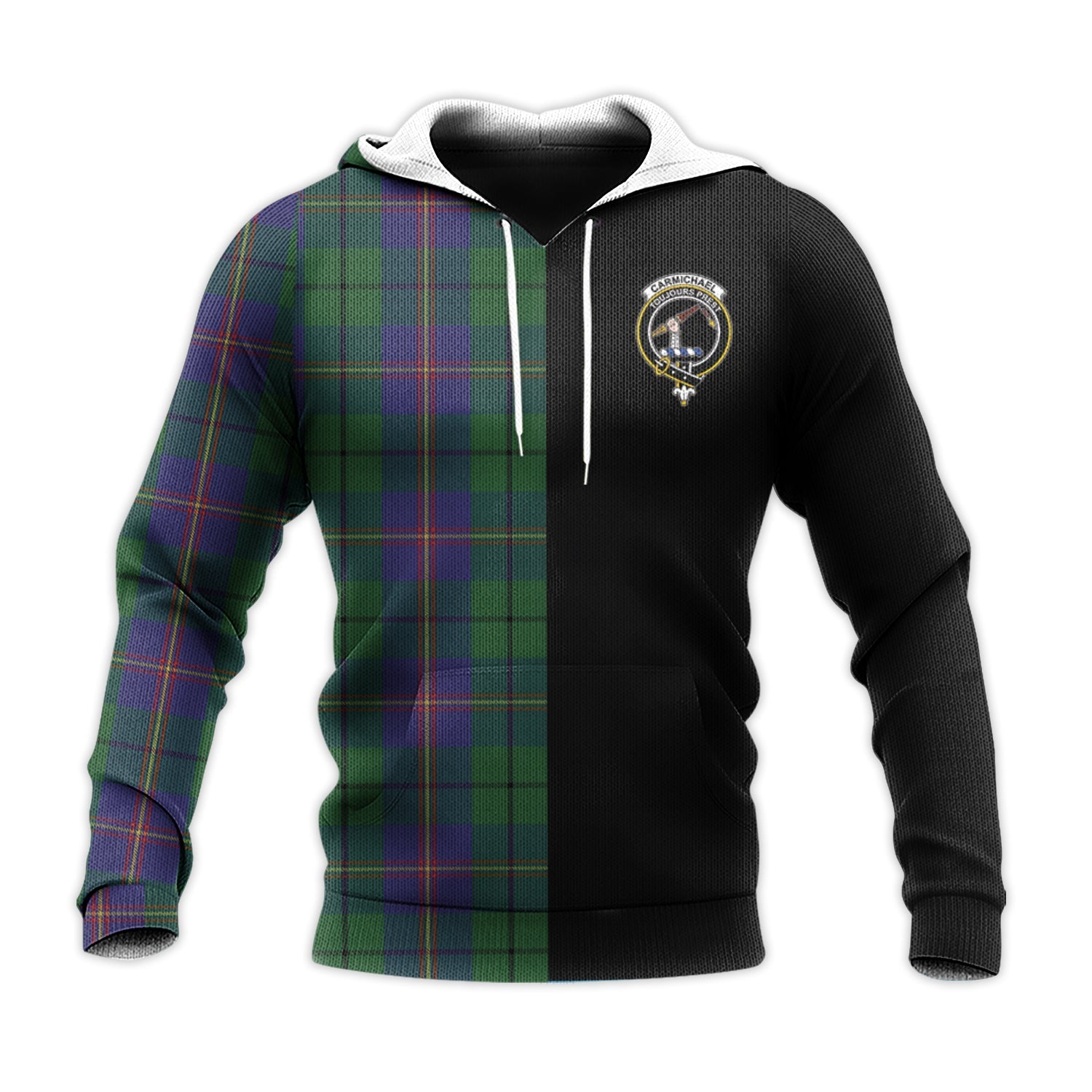 Printivon Carmichael Tartan Personalize Half Hoodie