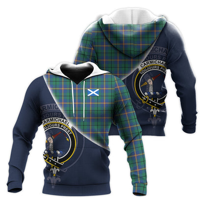 Printivon Carmichael Ancient Tartan Scottish Crest Hoodie