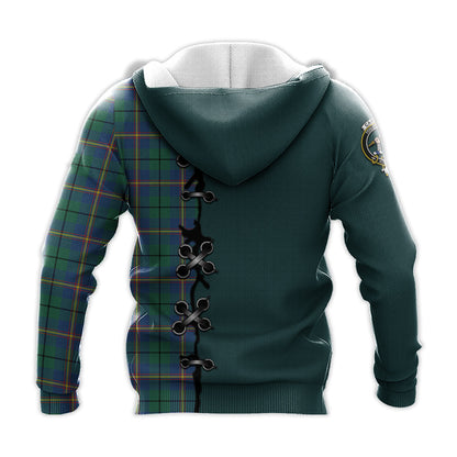 Printivon Carmichael Ancient Tartan Hoodie Lion Rampant And Celtic Thistle Style