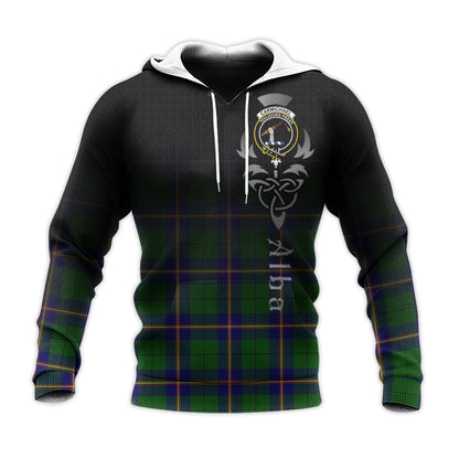 Printivon Carmichael Modern Tartan Crest Alba Celtic Hoodie