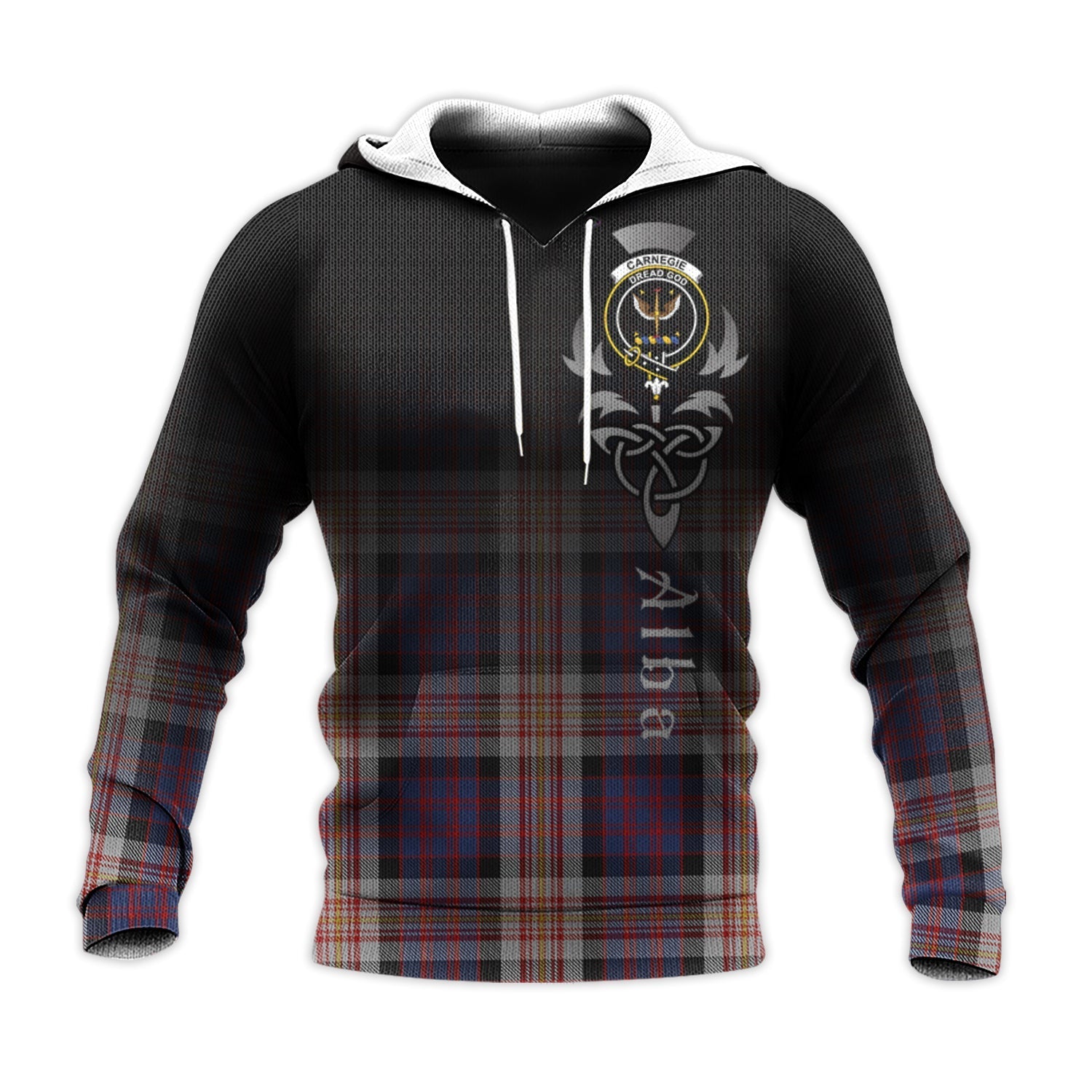Printivon Carnegie Tartan Crest Alba Celtic Hoodie