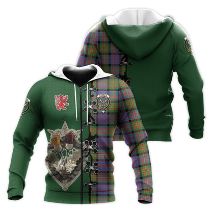Printivon Carnegie Ancient Tartan Hoodie Lion Rampant And Celtic Thistle Style