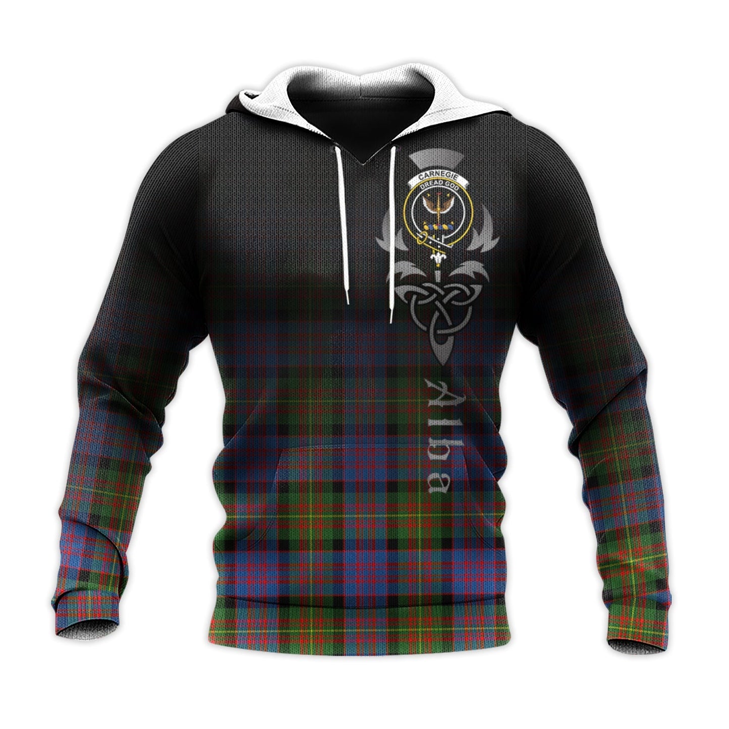 Printivon Carnegie Ancient Tartan Crest Alba Celtic Hoodie
