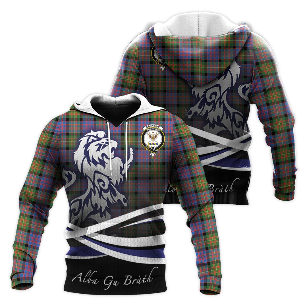 Printivon Carnegie Ancient Tartan Scottish Lion Hoodie