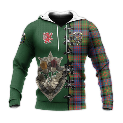 Printivon Carnegie Ancient Tartan Hoodie Lion Rampant And Celtic Thistle Style