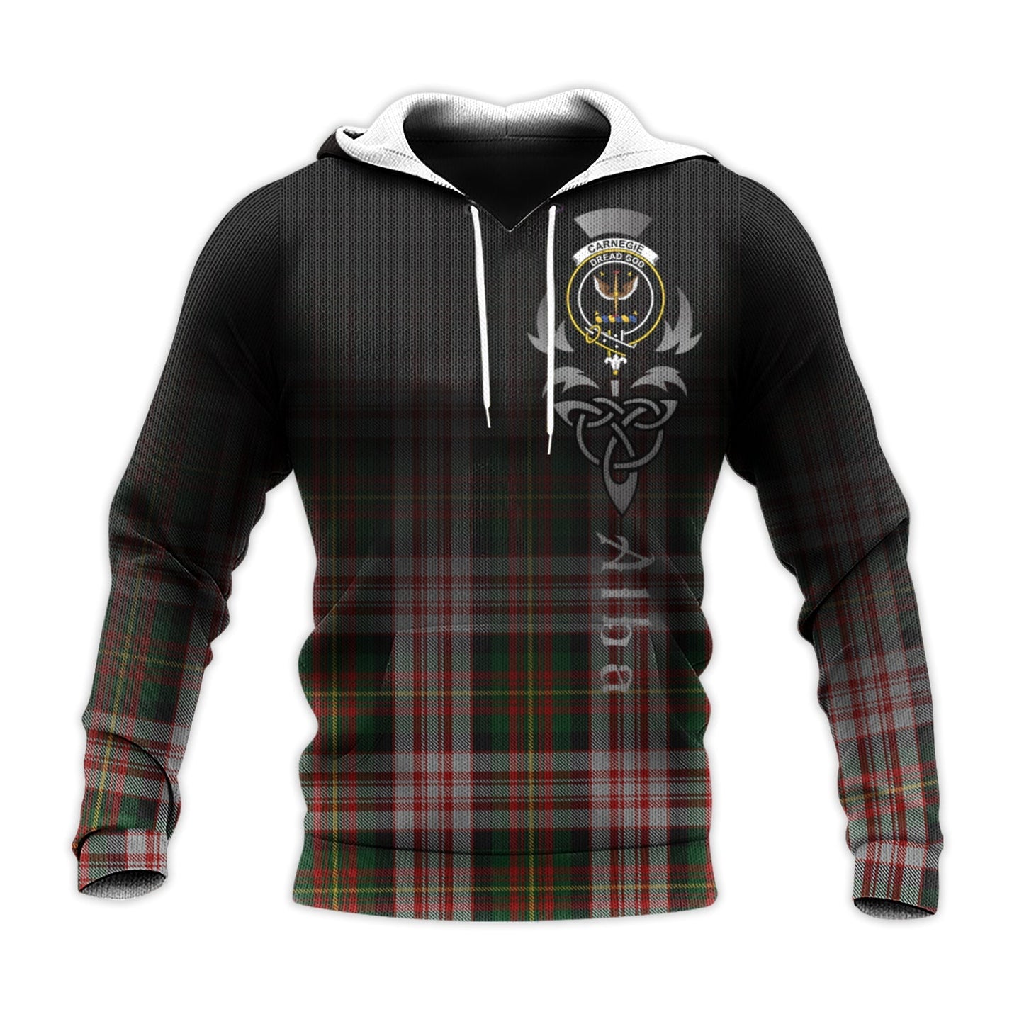 Printivon Carnegie Dress Tartan Crest Alba Celtic Hoodie