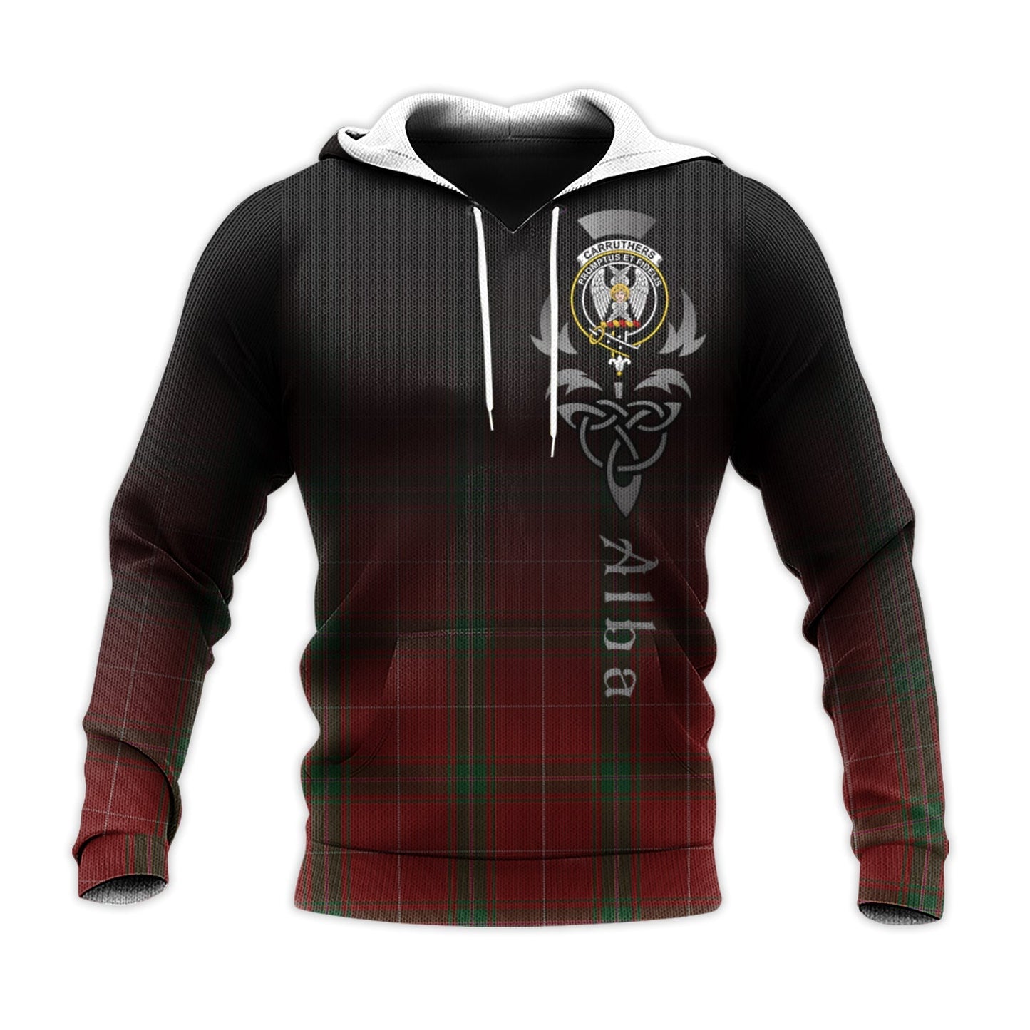 Printivon Carruthers Tartan Crest Alba Celtic Hoodie