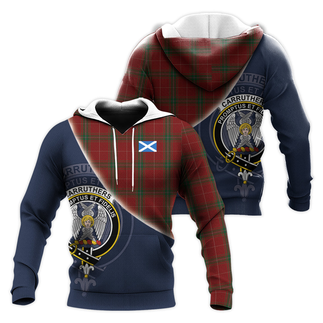 Printivon Carruthers Tartan Scottish Crest Hoodie