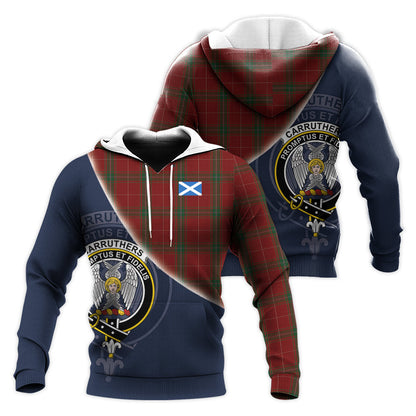 Printivon Carruthers Tartan Scottish Crest Hoodie