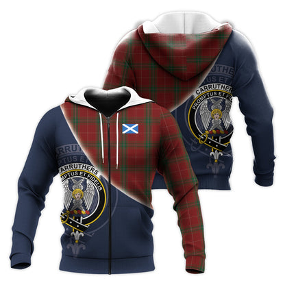 Printivon Carruthers Tartan Scottish Crest Hoodie