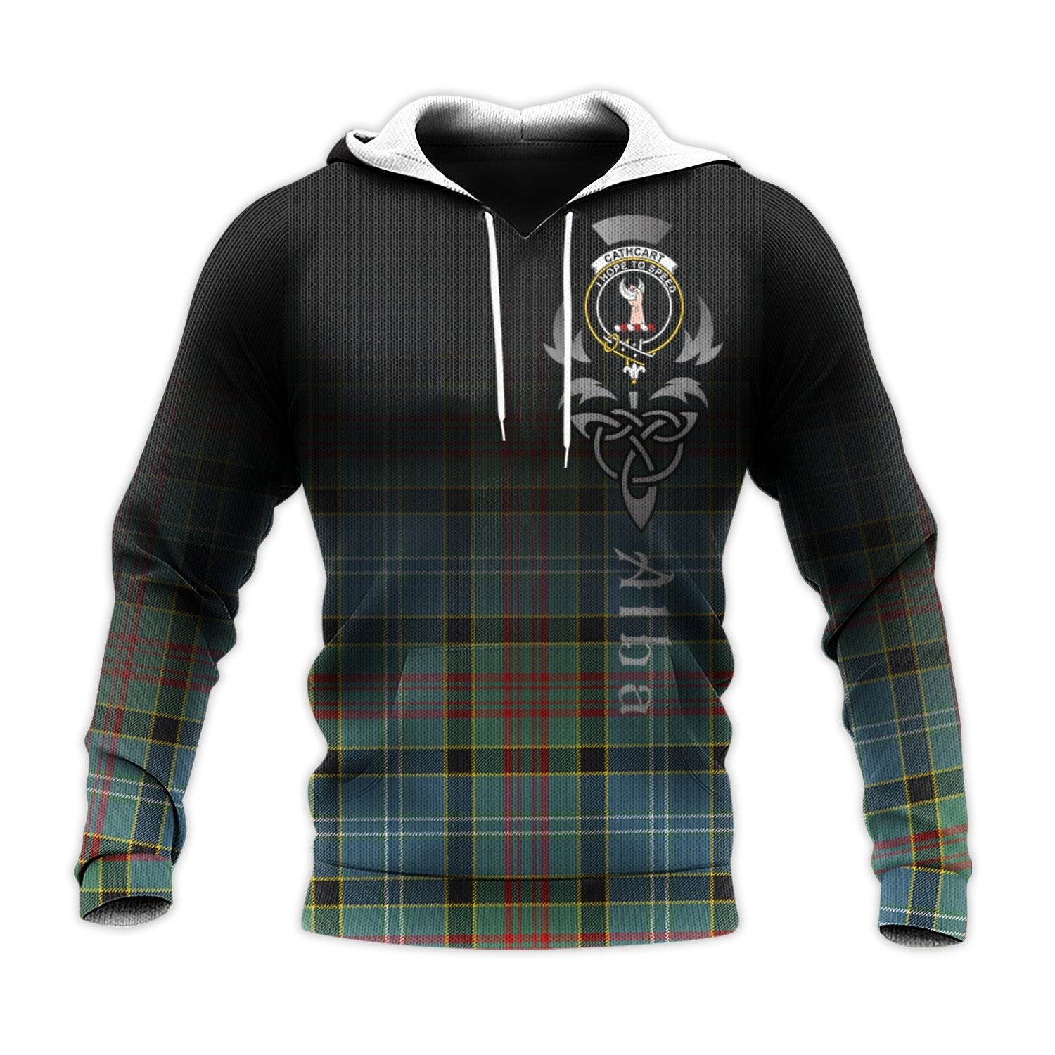 Printivon Cathcart Tartan Crest Alba Celtic Hoodie