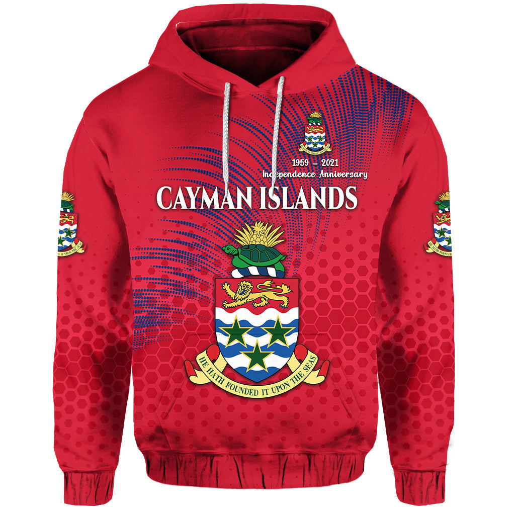 Cayman Islands Hoodie Coat Of Arms Independence Anniversary Simple Style Red