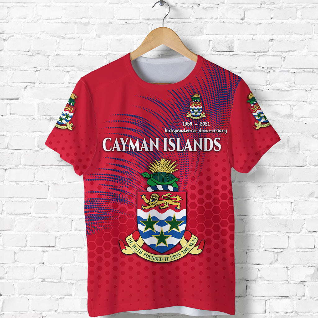 Cayman Islands T Shirt Coat Of Arms Independence Anniversary Simple Style Red