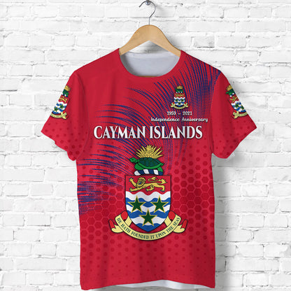 Cayman Islands T Shirt Coat Of Arms Independence Anniversary Simple Style Red