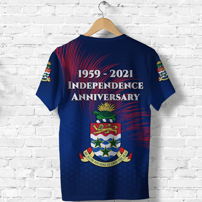 Cayman Islands T Shirt Coat Of Arms Independence Anniversary Simple Style Blue