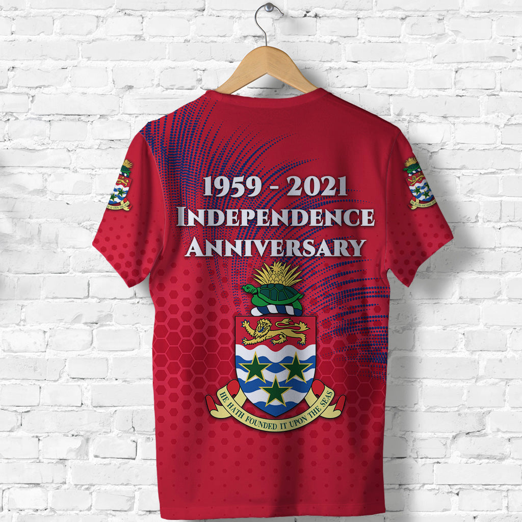 Cayman Islands T Shirt Coat Of Arms Independence Anniversary Simple Style Red