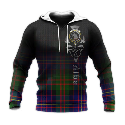 Printivon Chalmers Modern Tartan Crest Alba Celtic Hoodie