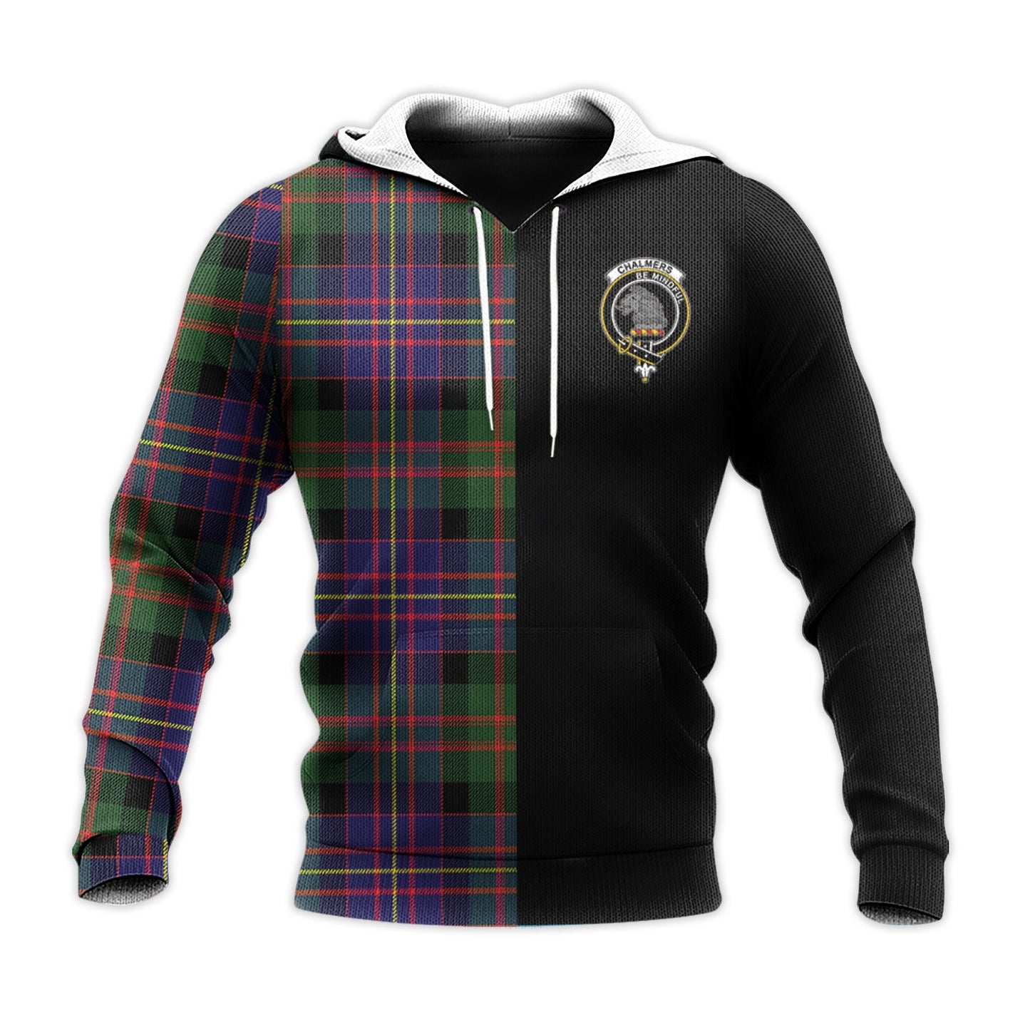 Printivon Chalmers Modern Tartan Personalize Half Hoodie