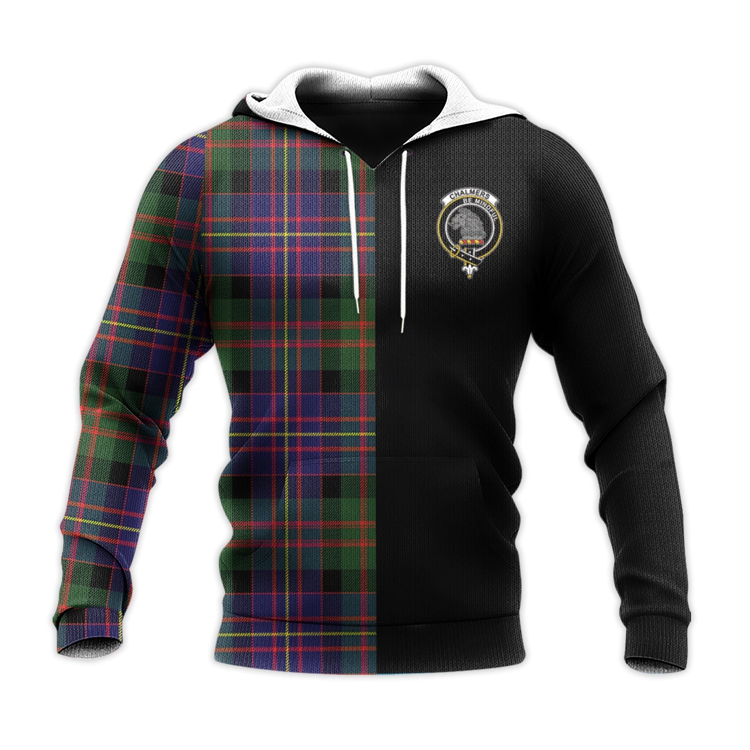 Printivon Chalmers Modern Tartan Personalize Half Hoodie