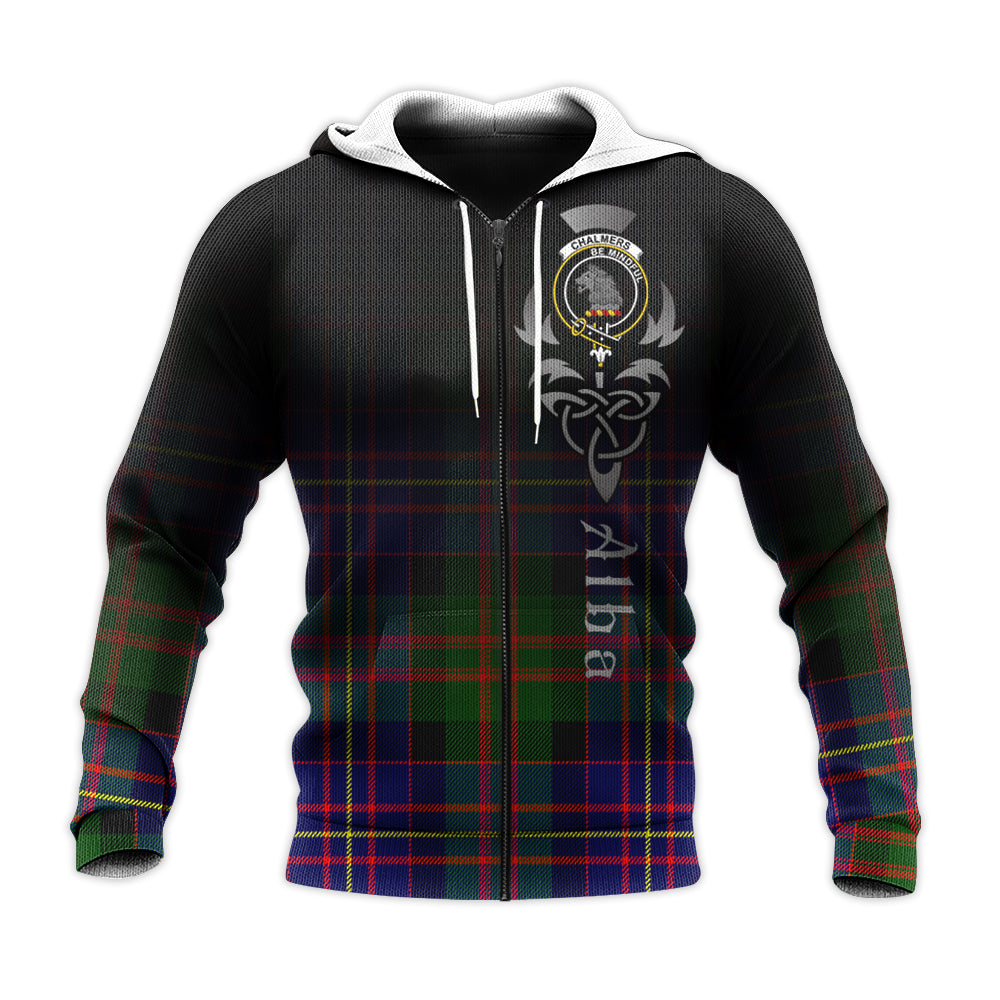 Printivon Chalmers Modern Tartan Crest Alba Celtic Hoodie