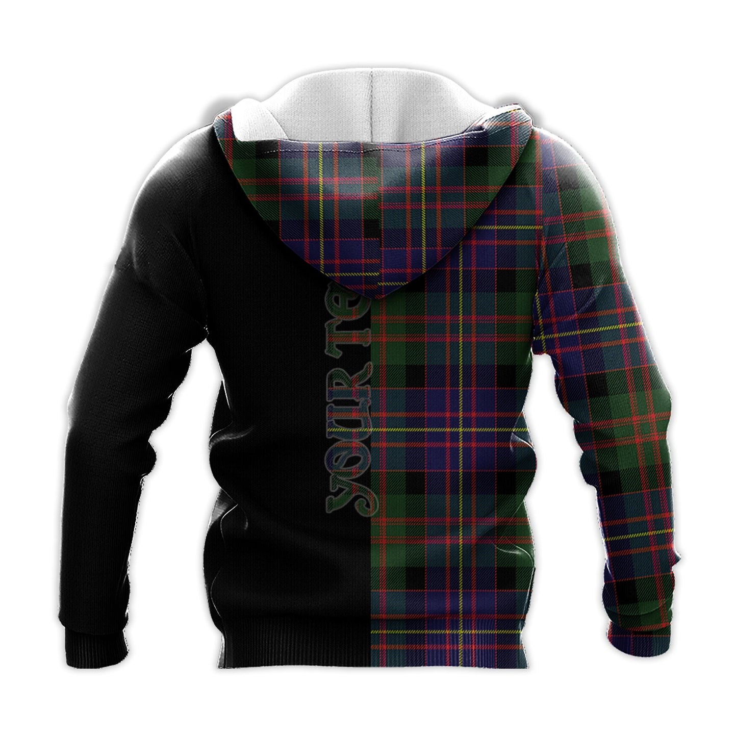 Printivon Chalmers Modern Tartan Personalize Half Hoodie