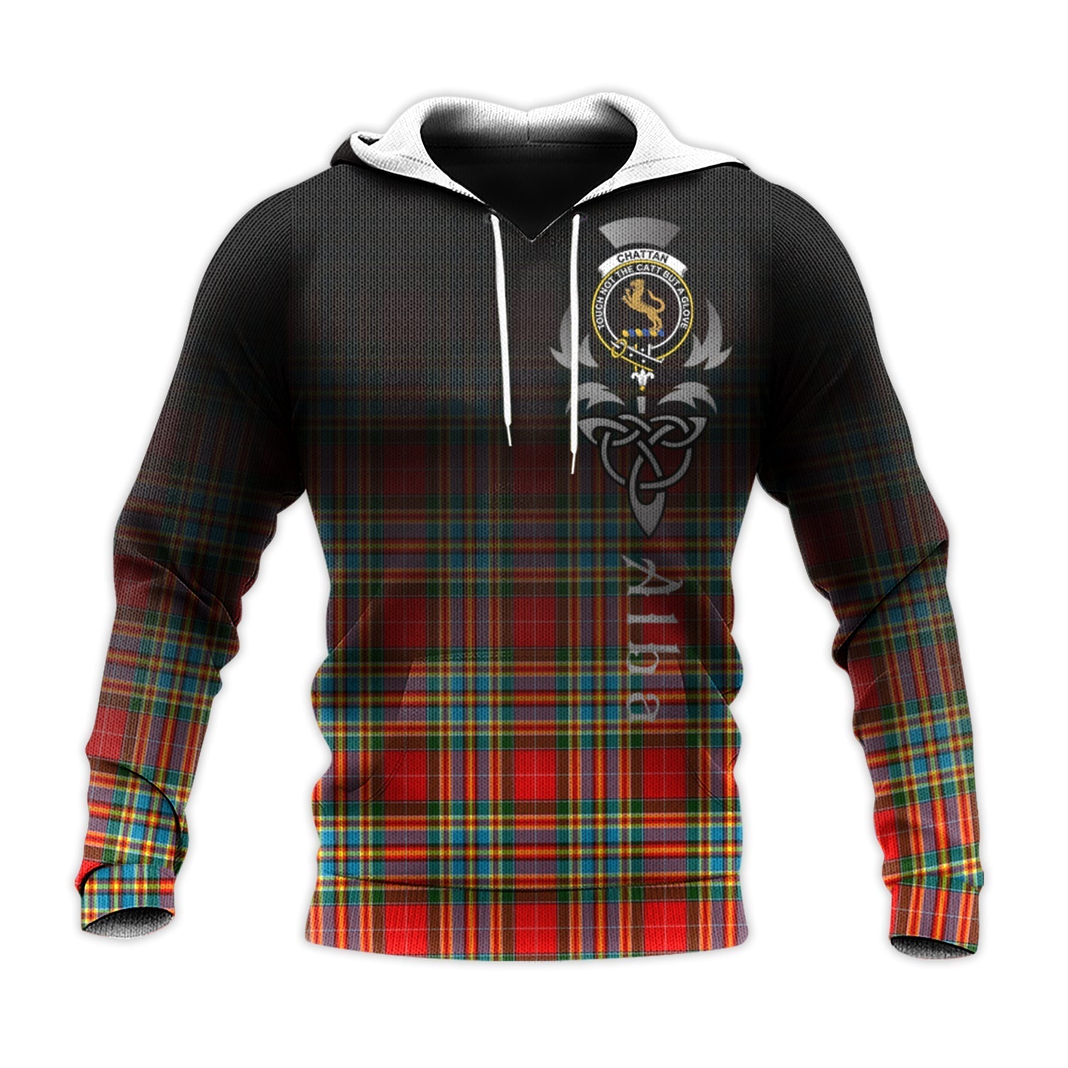 Printivon Chattan Tartan Crest Alba Celtic Hoodie