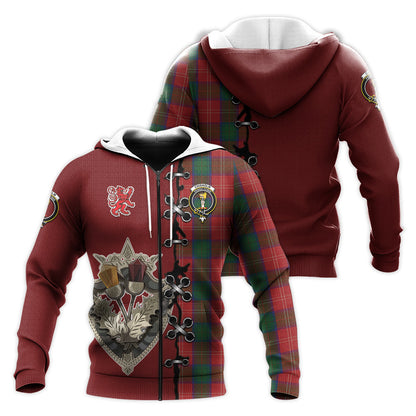 Printivon Chisholm Tartan Hoodie Lion Rampant And Celtic Thistle Style