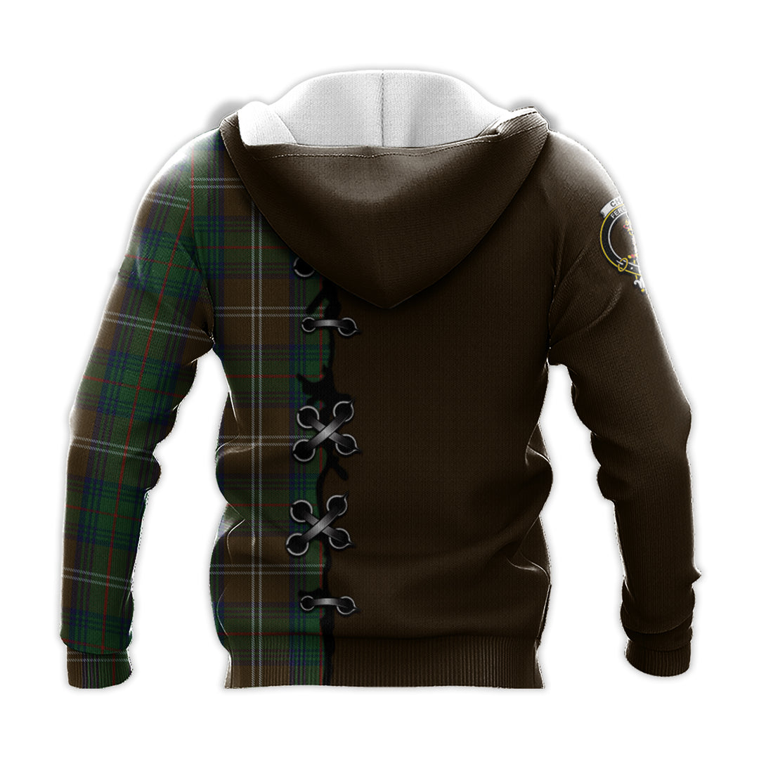 Printivon Chisholm Hunting Tartan Hoodie Lion Rampant And Celtic Thistle Style