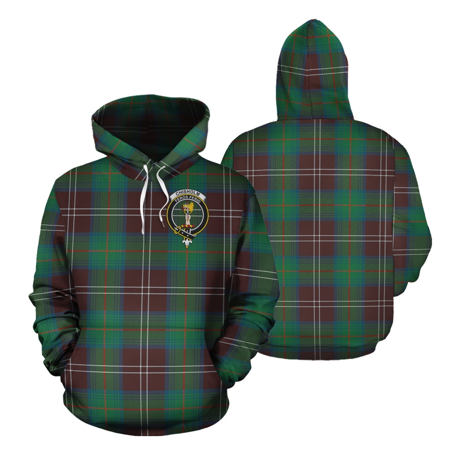 Printivon Chisholm Hunting Ancient Tartan Hoodie