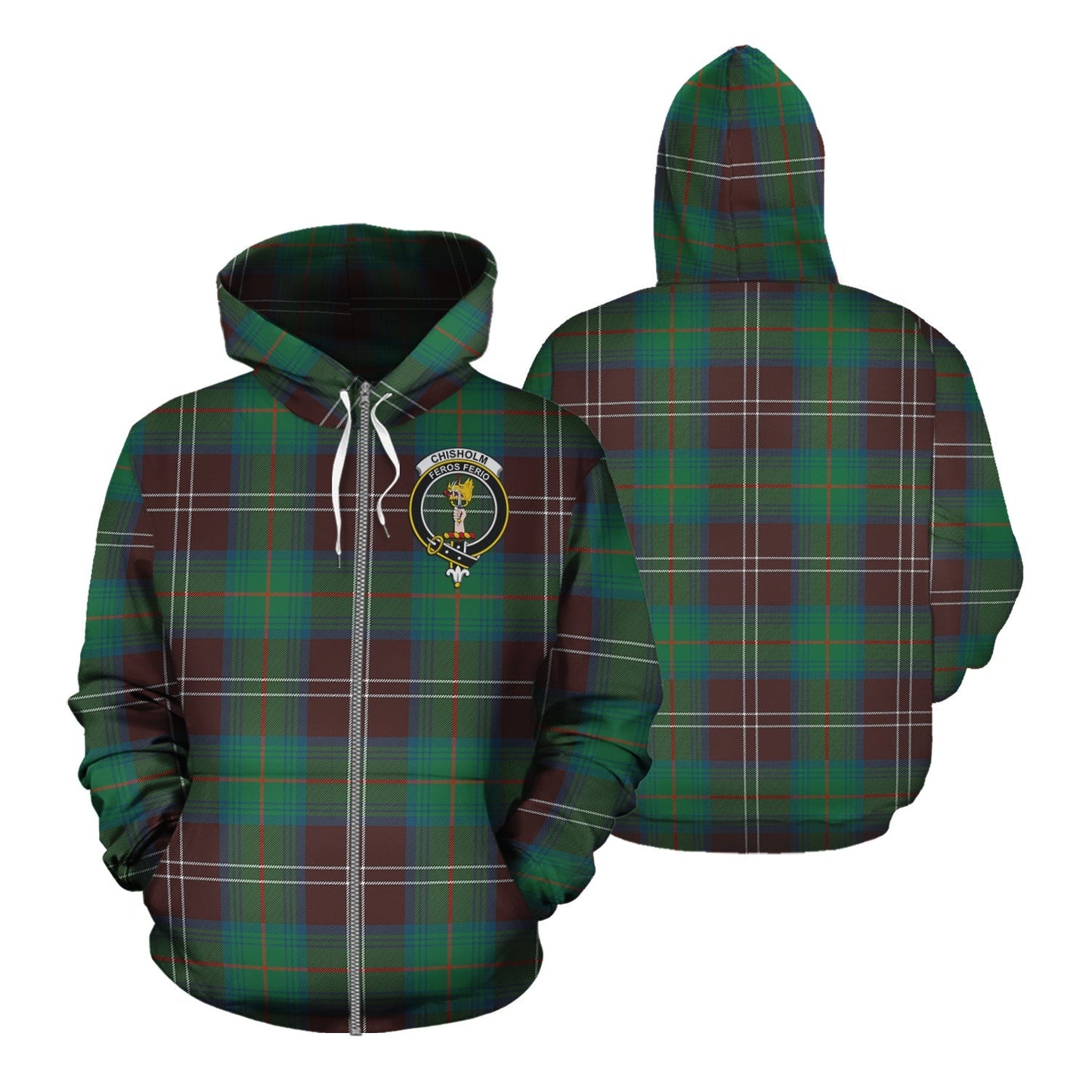 Printivon Chisholm Hunting Ancient Tartan Hoodie