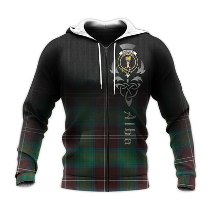 Printivon Chisholm Hunting Ancient Tartan Crest Alba Celtic Hoodie