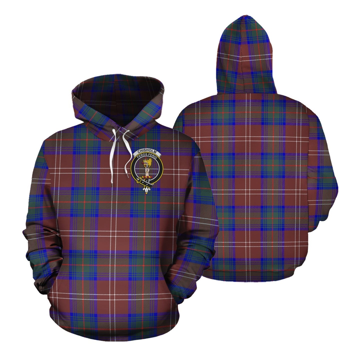 Printivon Chisholm Hunting Modern Tartan Hoodie