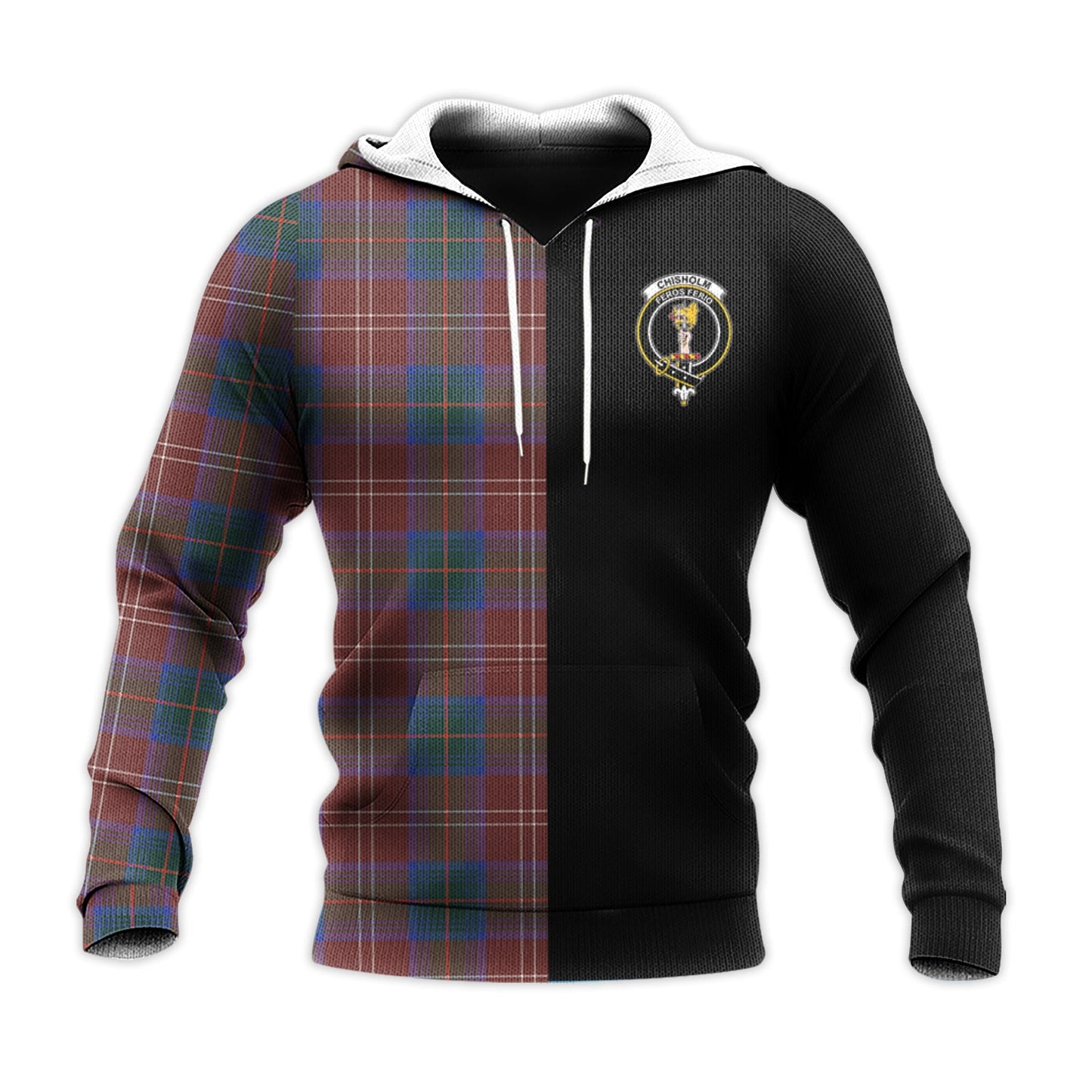 Printivon Chisholm Hunting Modern Tartan Personalize Half Hoodie