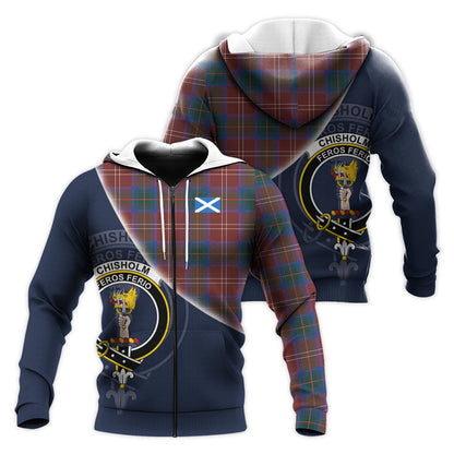 Printivon Chisholm Hunting Modern Tartan Scottish Crest Hoodie