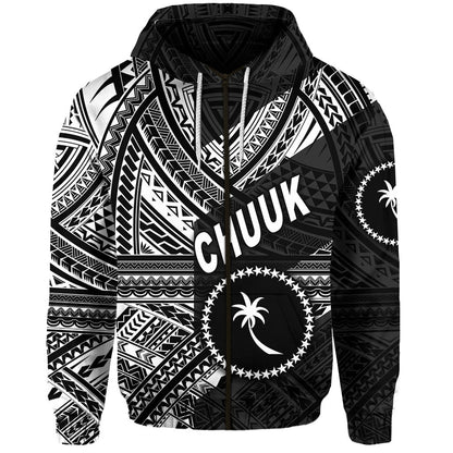 ( Personalised) FSM Chuuk Zip Hoodie Original Style Black