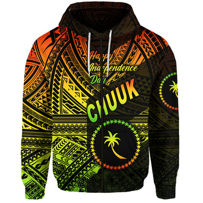 ( Personalised) FSM Chuuk Zip Hoodie Happy Independence Day Original Vibes Reggae