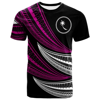 Chuuk Custom Personalised T Shirt Wave Pattern Alternating Purple Color