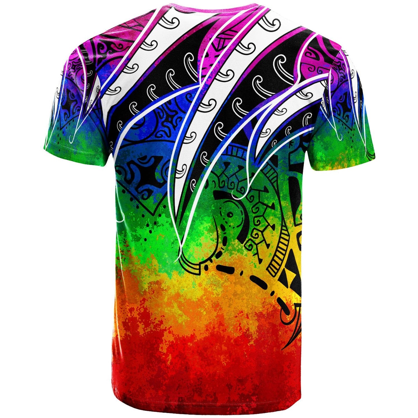 Hawaii T-Shirt - Tropical Leaf Rainbow Color