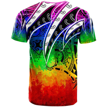 Hawaii T-Shirt - Tropical Leaf Rainbow Color
