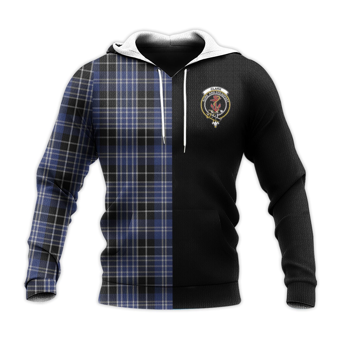 Printivon Clark Tartan Personalize Half Hoodie