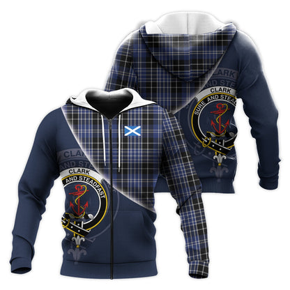 Printivon Clark Tartan Scottish Crest Hoodie