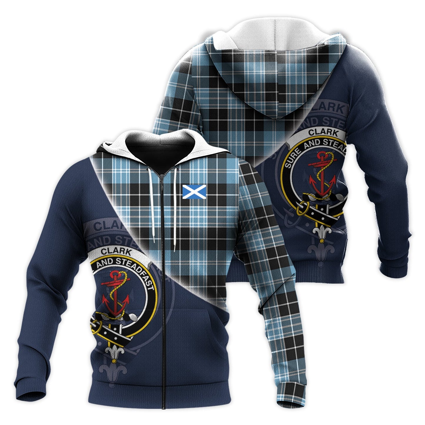 Printivon Clark Ancient Tartan Scottish Crest Hoodie