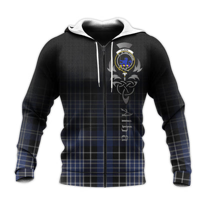 Printivon Clark Lion Tartan Crest Alba Celtic Hoodie