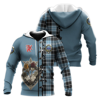Printivon Clark Lion Ancient Tartan Hoodie Lion Rampant And Celtic Thistle Style