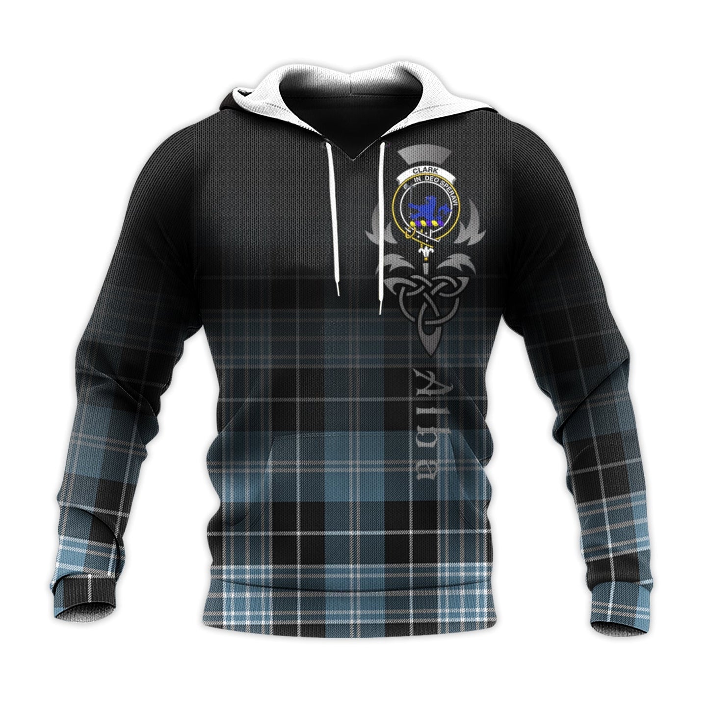 Printivon Clark Lion Ancient Tartan Crest Alba Celtic Hoodie