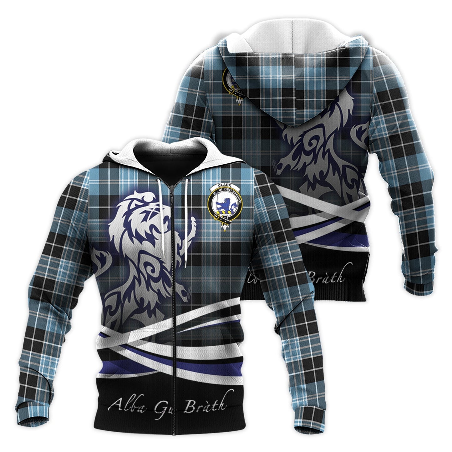 Printivon Clark Lion Ancient Tartan Scottish Lion Hoodie