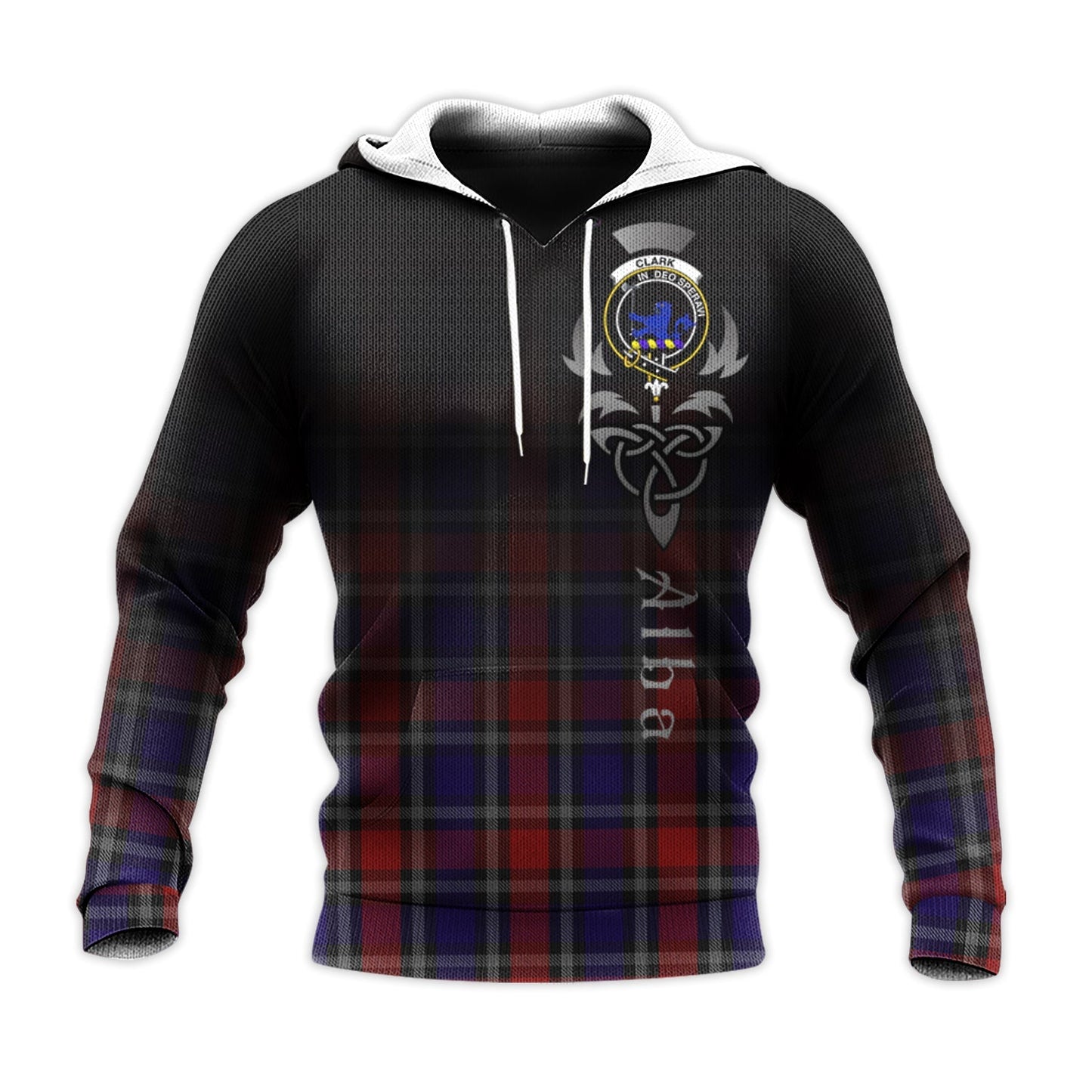 Printivon Clark Lion Red Tartan Crest Alba Celtic Hoodie
