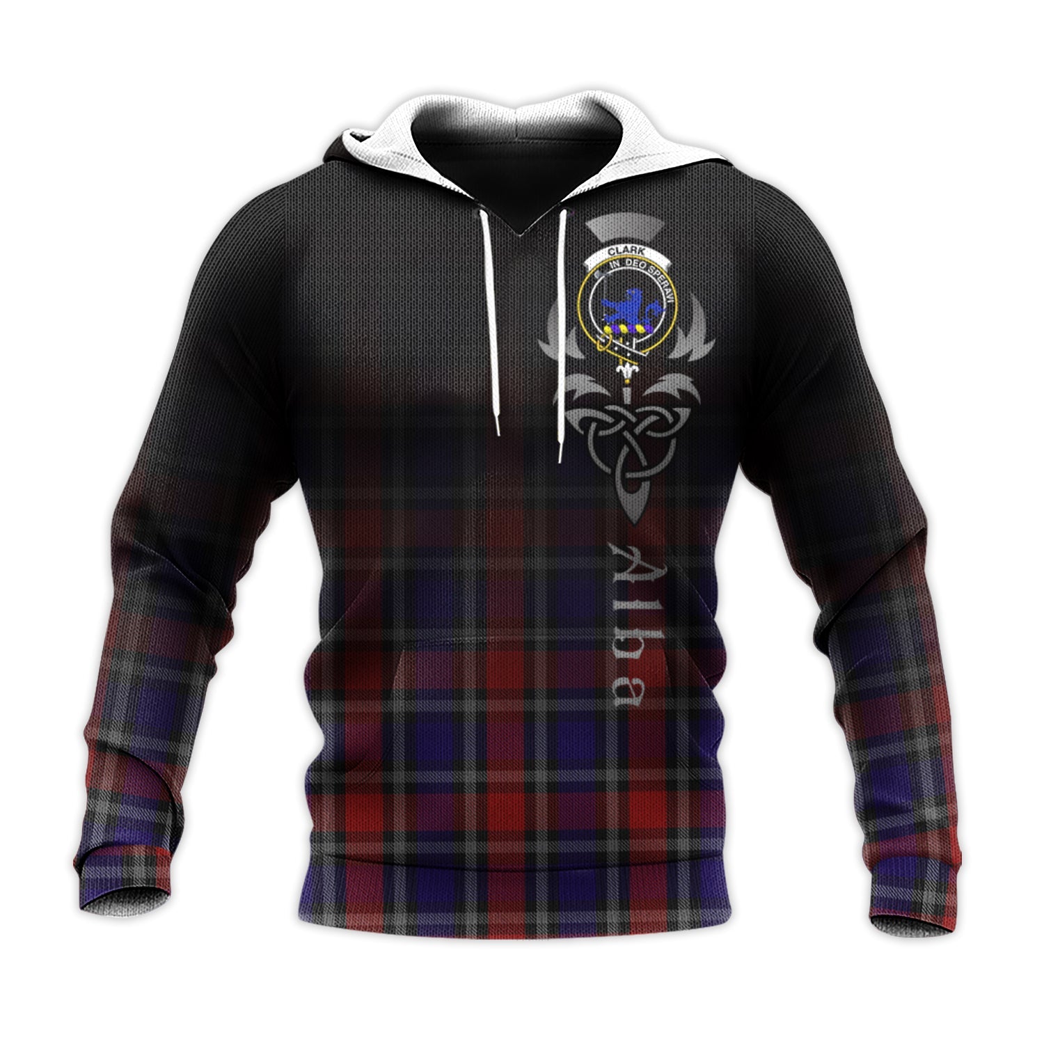 Printivon Clark Lion Red Tartan Crest Alba Celtic Hoodie