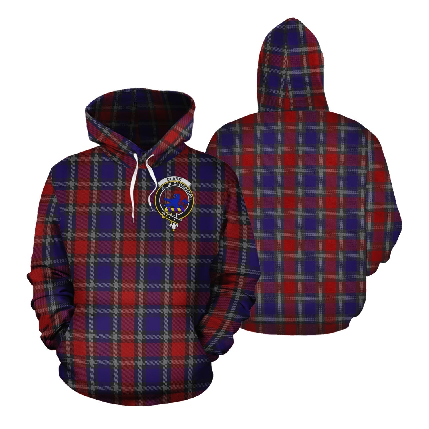 Printivon Clark Lion Red Tartan Hoodie